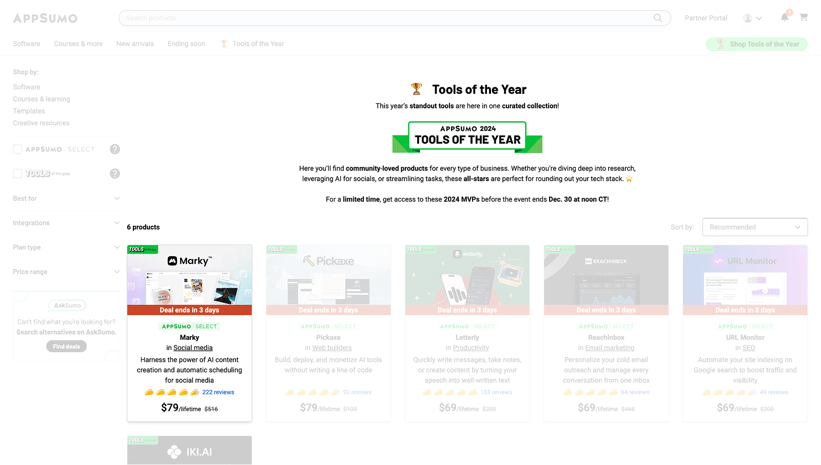 Marky featured as AppSumo Tool of the Year 2024