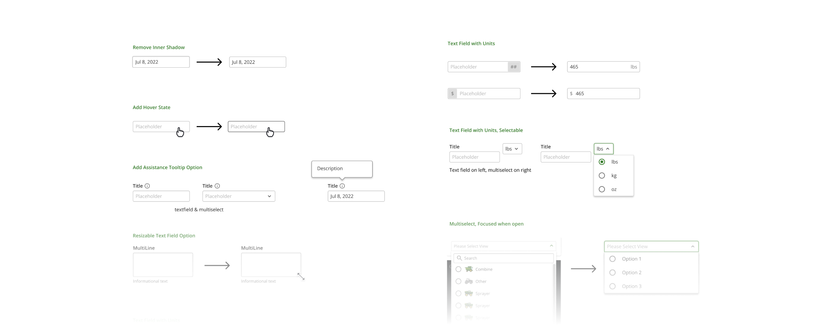 Developer feedback boards collecting engineering input on the design system's components and documentation