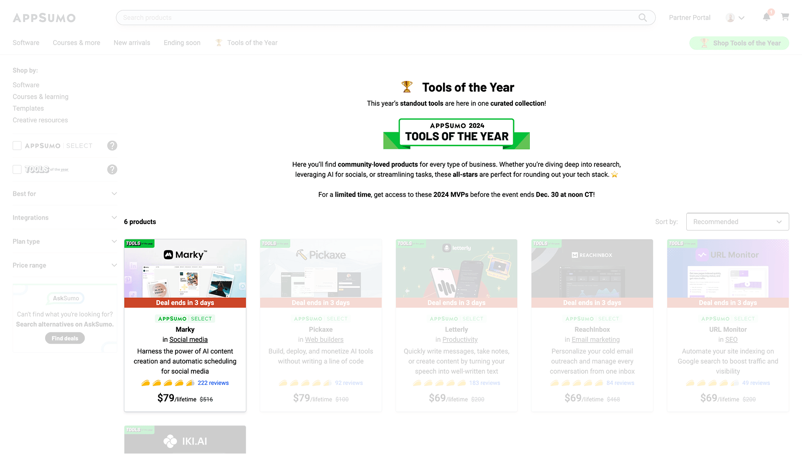 Marky featured as AppSumo Tool of the Year 2024