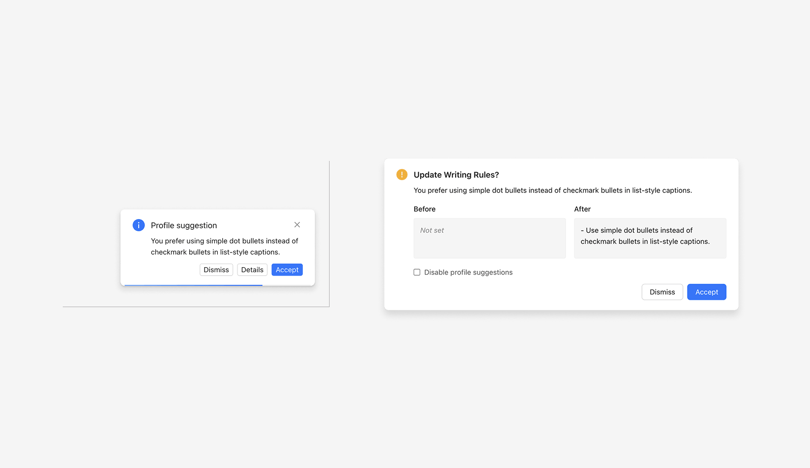Learn from edits notification